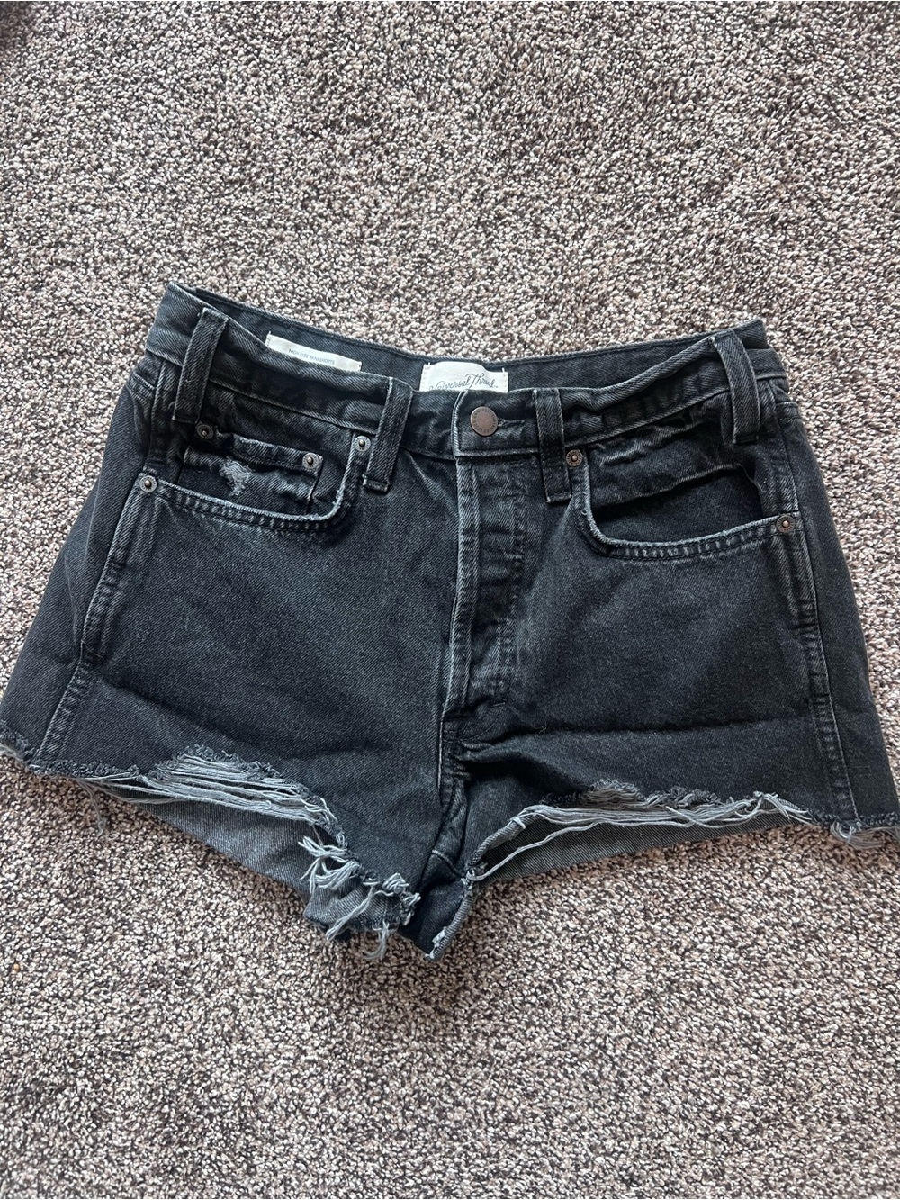 Universal Thread Black Distressed High-Rise Jean Shorts